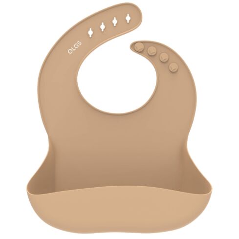 Silikon Baby Lätzchen mit Auffangschale (Cream, Beige)