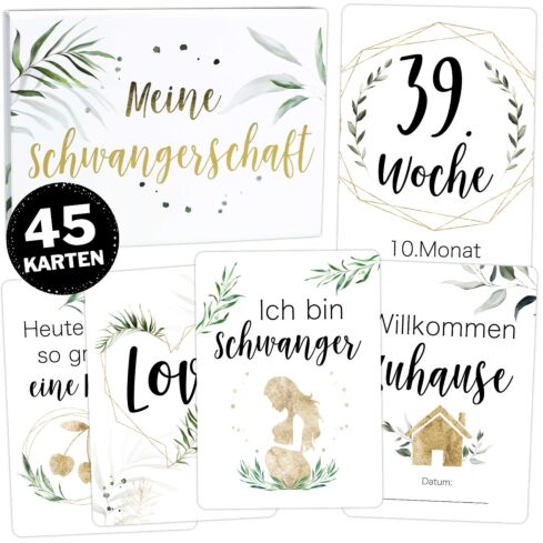 Meilensteinkarten Tropical Green - Schwangerschaft