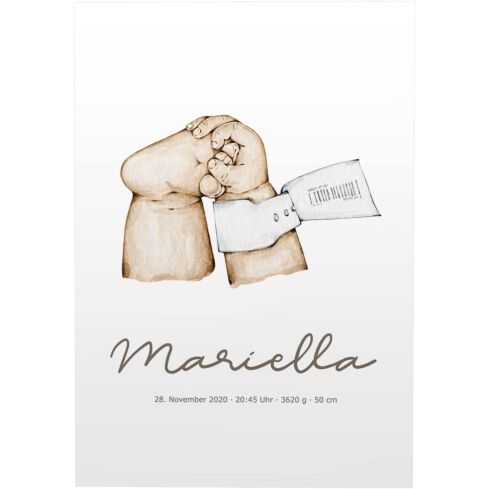 Personalisiertes Poster Wandbild Newborn - DIN A3