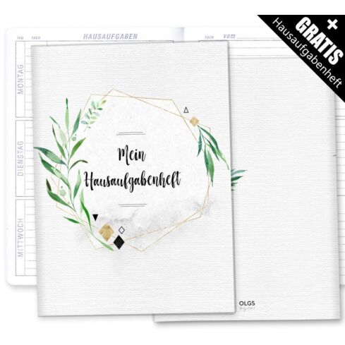 Hausaufgabenheft inkl. Hülle Tropical Green inkl. Heft