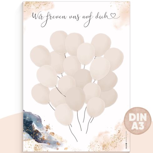 Gästebild Luftballons DIN A3 Splash