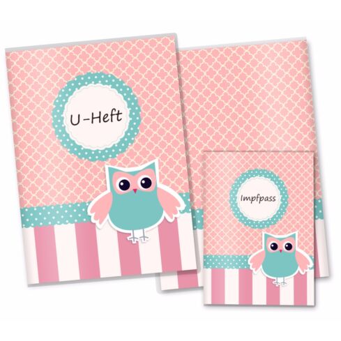 U-Heft Hülle SET Eule Mädchen