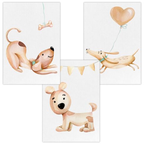 Kinderzimmer Poster (Niedliche Hunde)