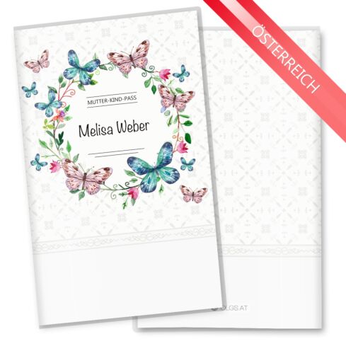 Mutter-Kind-Pass Hülle Blumenkranz