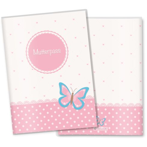 Mutterpasshülle 3-teilig rosa Herzchen